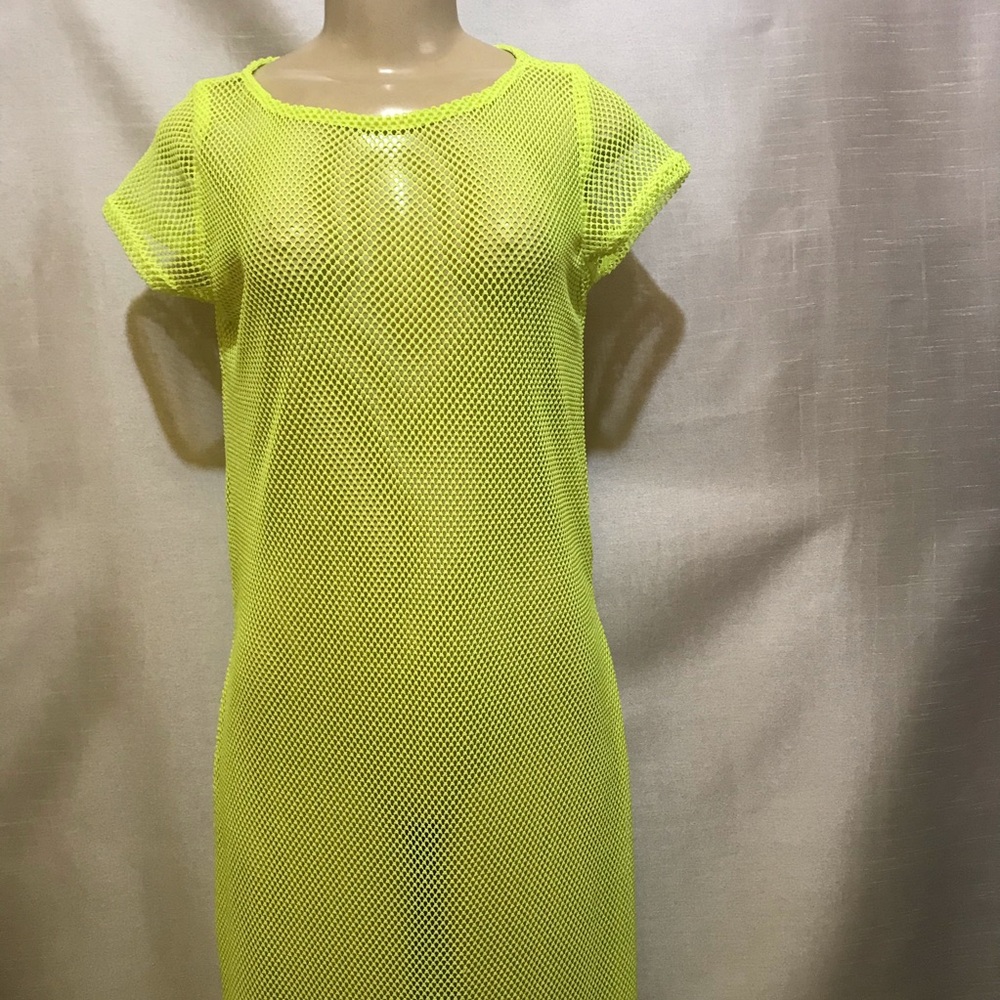 Neon Mesh Bathing Suit Coverup 💛👙